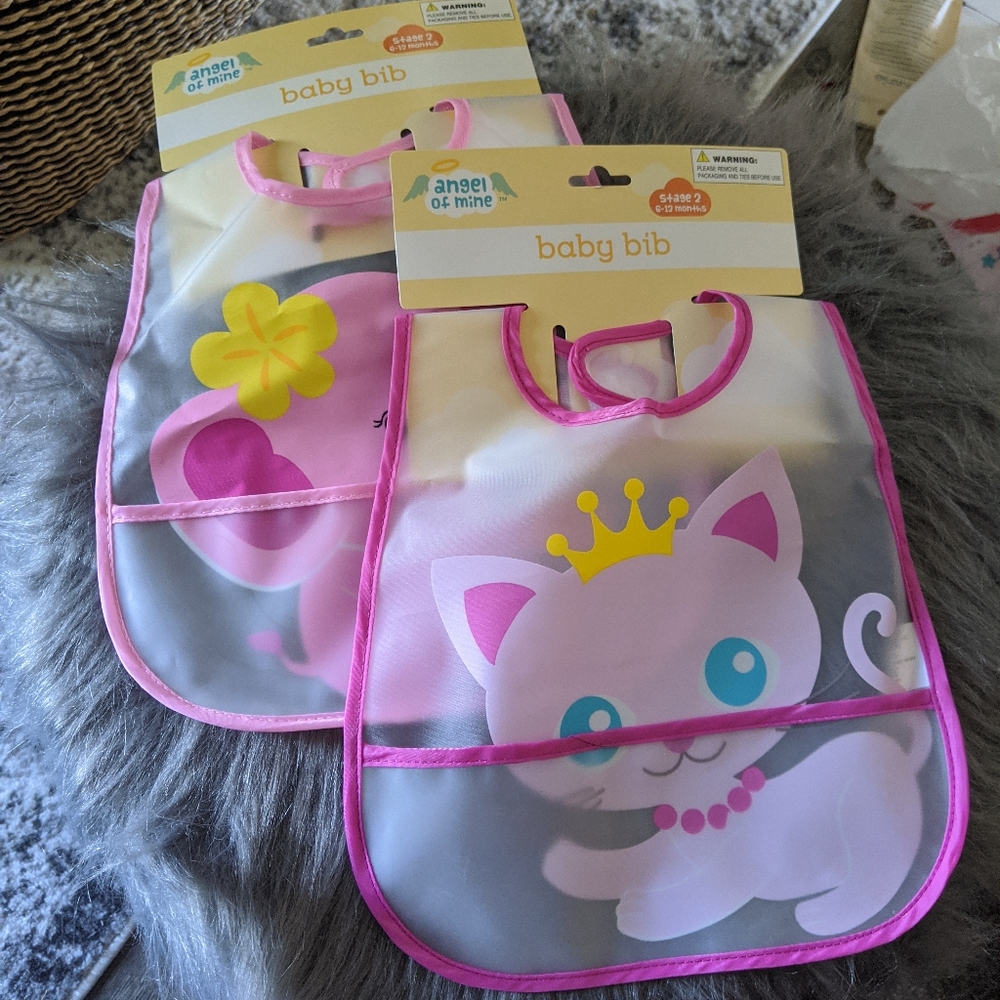 Elephant and Cat baby bib bundle